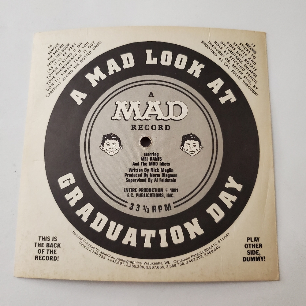 A Mad Look At Graduation Day Record Mad Magazine Insert